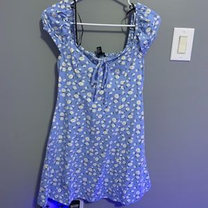 Blue and white dress